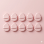 10-Piece Professional Pink Teardrop Makeup Powder Puff Set