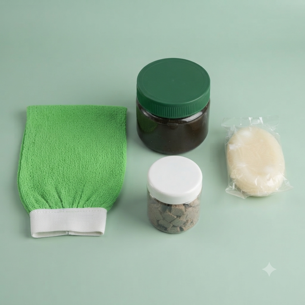 4-Piece Traditional Moroccan Hammam Bath and Exfoliation Set - product image 2