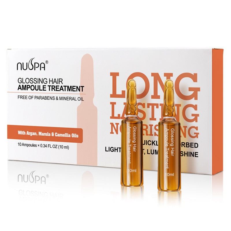 NUSPA Glossing Hair Ampoule Treatment with Argan, Marula & Camellia Oils (10 Ampoules x 10ml)