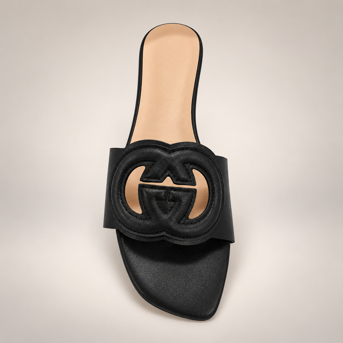 Interlocking Emblem Flat Slide Sandal