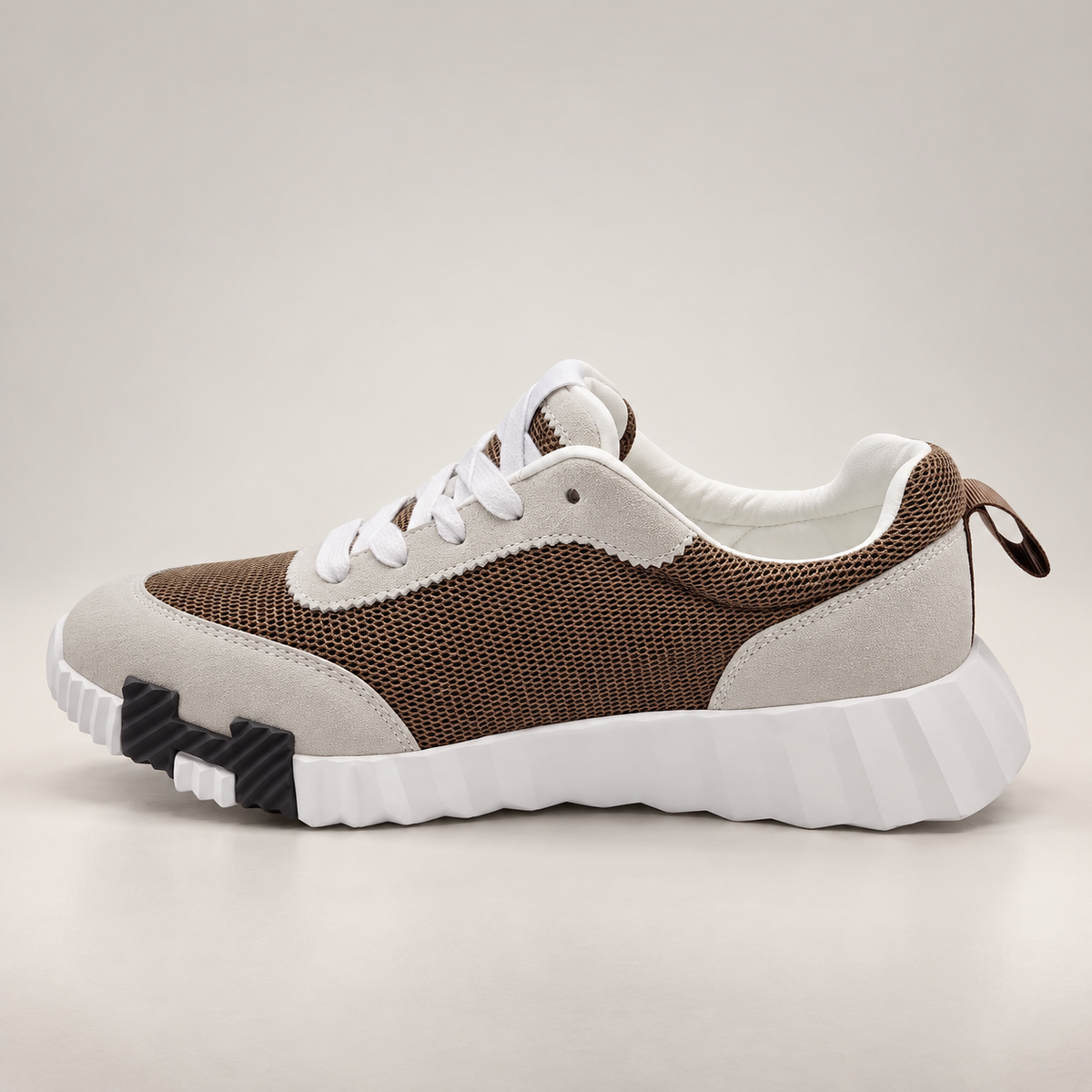 Minimalist Chunky Mixed-Media Sneaker