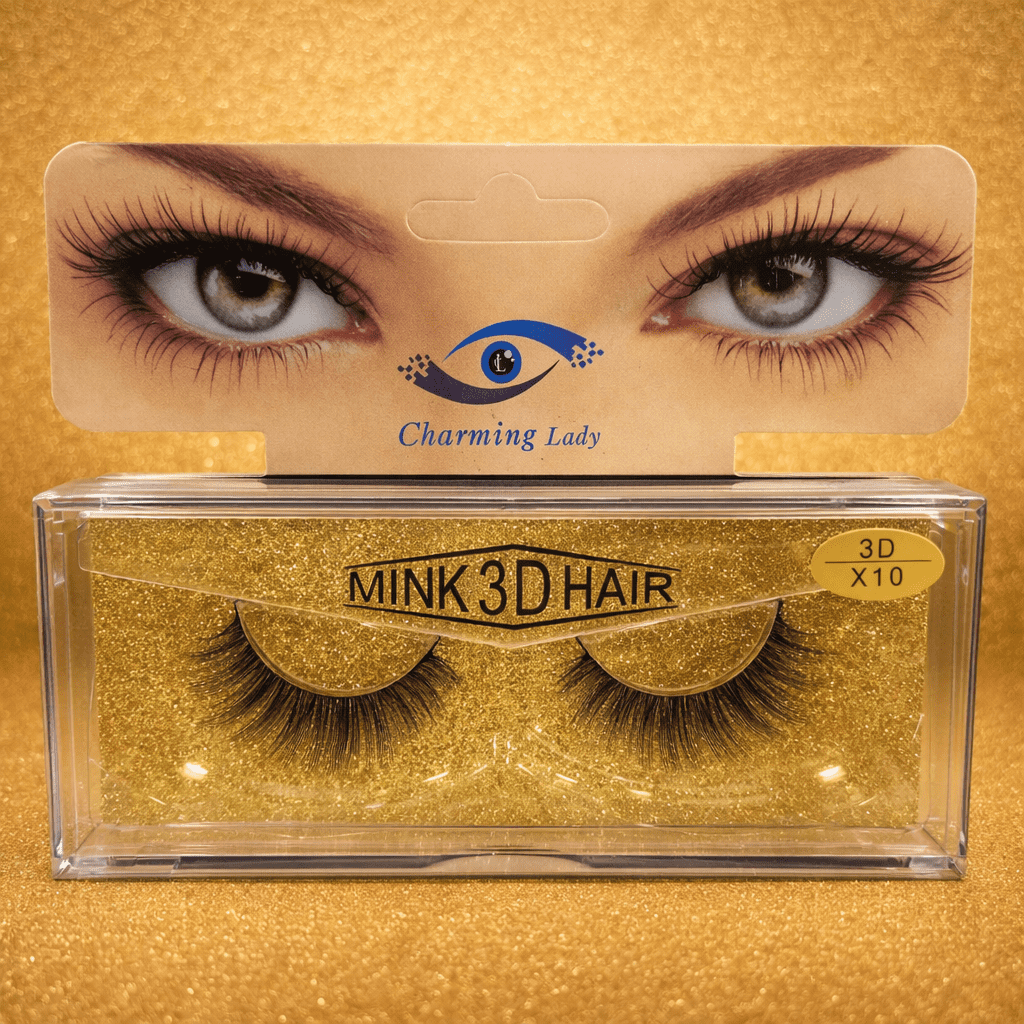 رموش صناعية ثلاثية الأبعاد من المنك من تشارمنج ليدي - 10 قطع