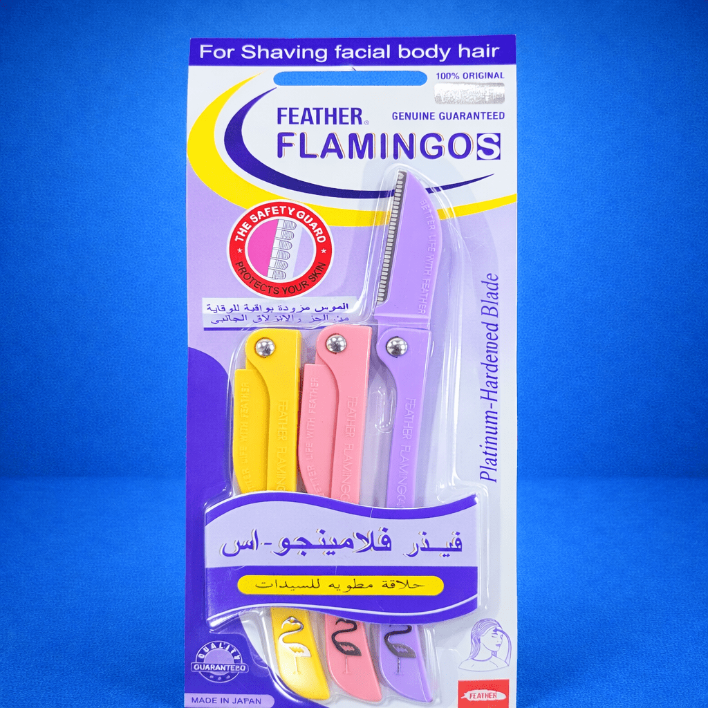Feather Flamingos Facial & Body Hair Razors (3-Piece Pack)