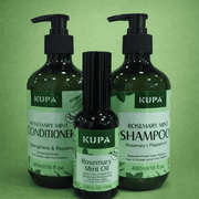 kupa rosemary mint oil + kupa rosemary mint conditioner + kupa rosemary mint shampoo