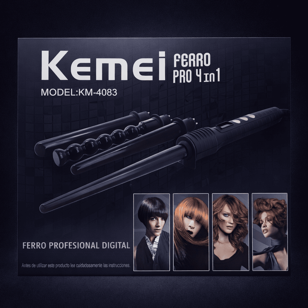 Kemei Ferro Pro 4-in-1 Curling Set