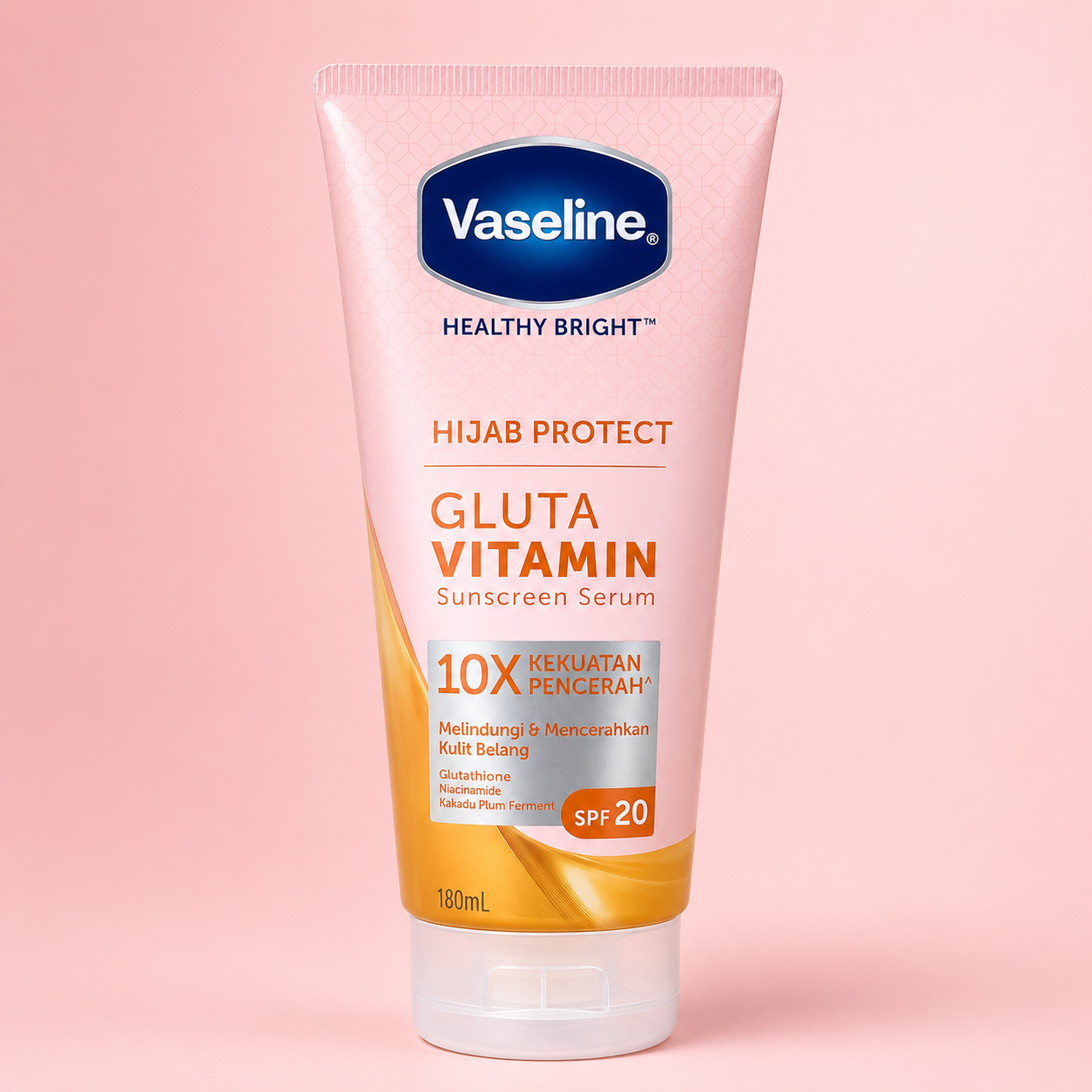 Vaseline Healthy Bright Hijab Protect Gluta Vitamin Sunscreen Serum SPF 20 180ml