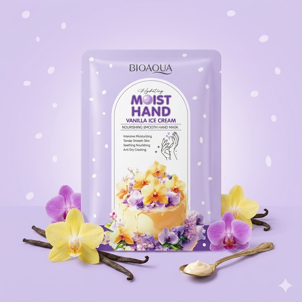 BIOAQUA Hydrating Moist Hand Vanilla Ice Cream Nourishing Smooth Hand Mask