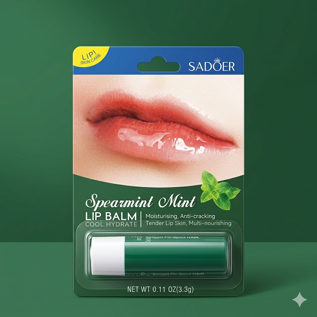 SADOER Spearmint Mint Cool Hydrate Lip Balm