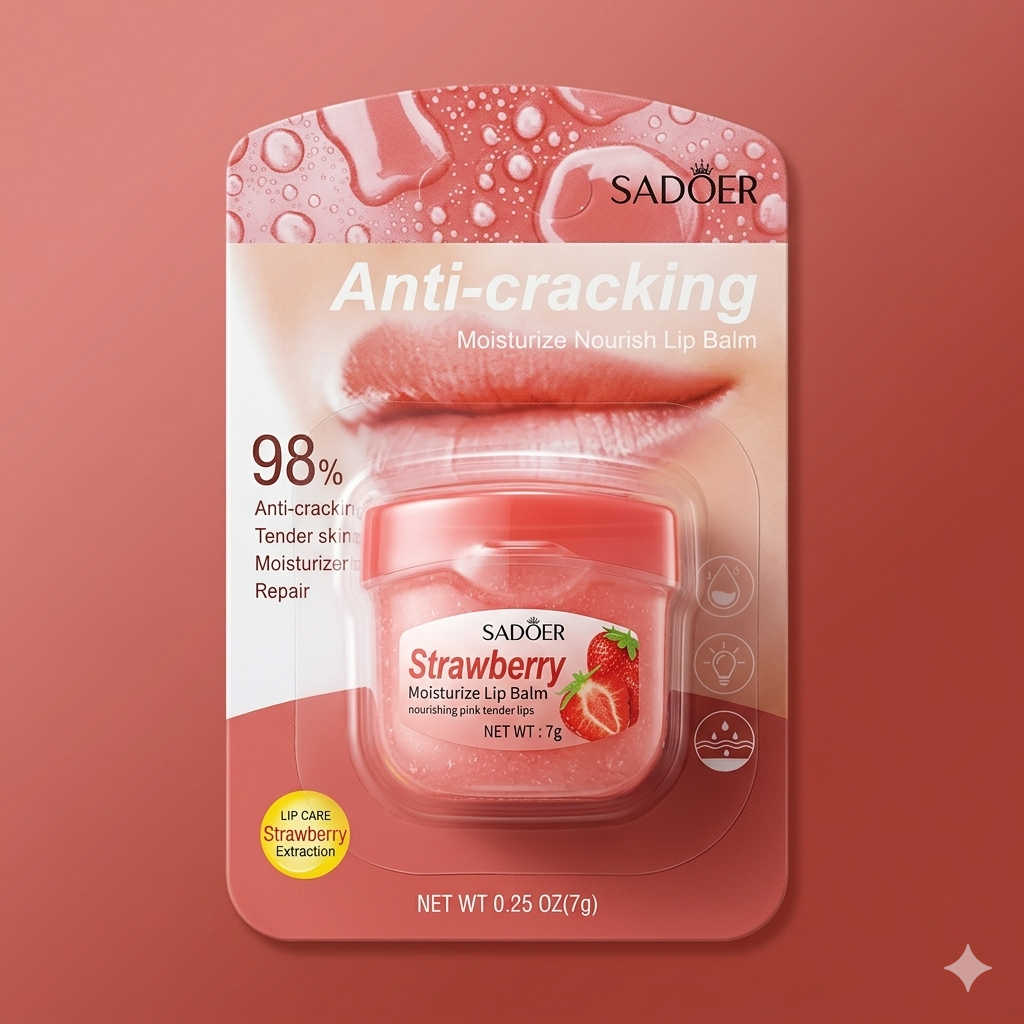 SADOER Strawberry Anti-Cracking Moisturizing Lip Balm