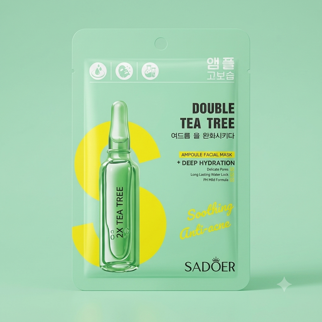 SADOER Double Tea Tree Ampoule Facial Mask