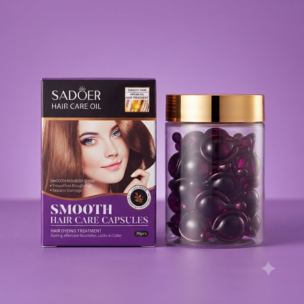 SADOER Argan Oil Smooth Hair Care Capsules – 30 Pieces (LAVENDER OIL)