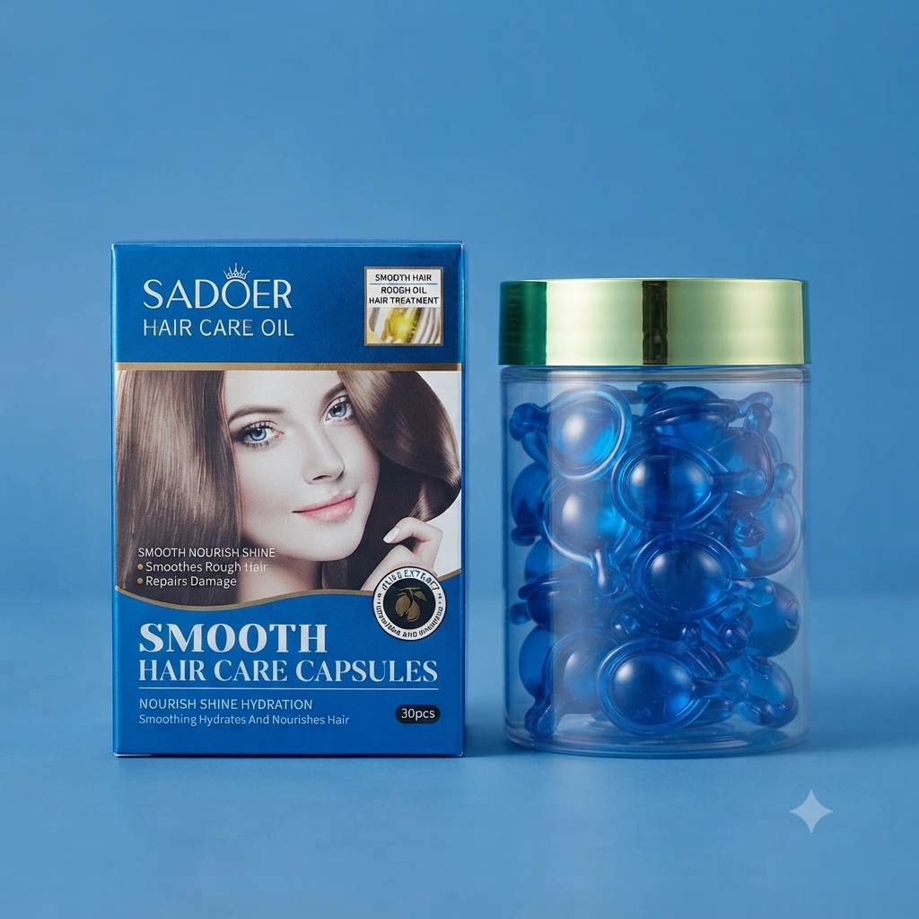 SADOER Argan Oil Smooth Hair Care Capsules – 30 Pieces (OLIVE EXTRACT)