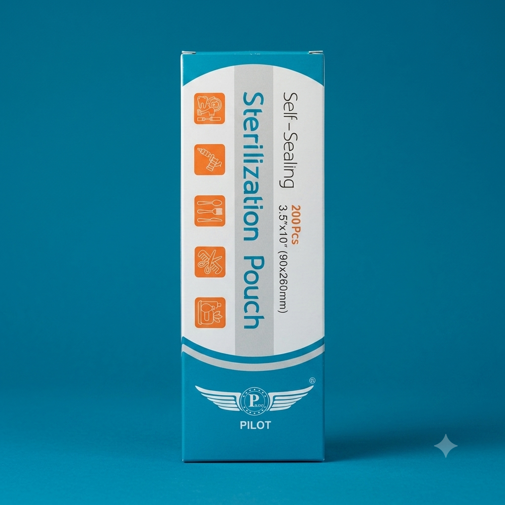 Pilot Self-Sealing Sterilization Pouches, 90 × 260 mm – 200 Pieces
