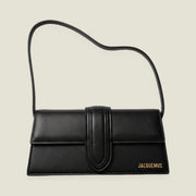 Black Structured Flap Shoulder Bag
