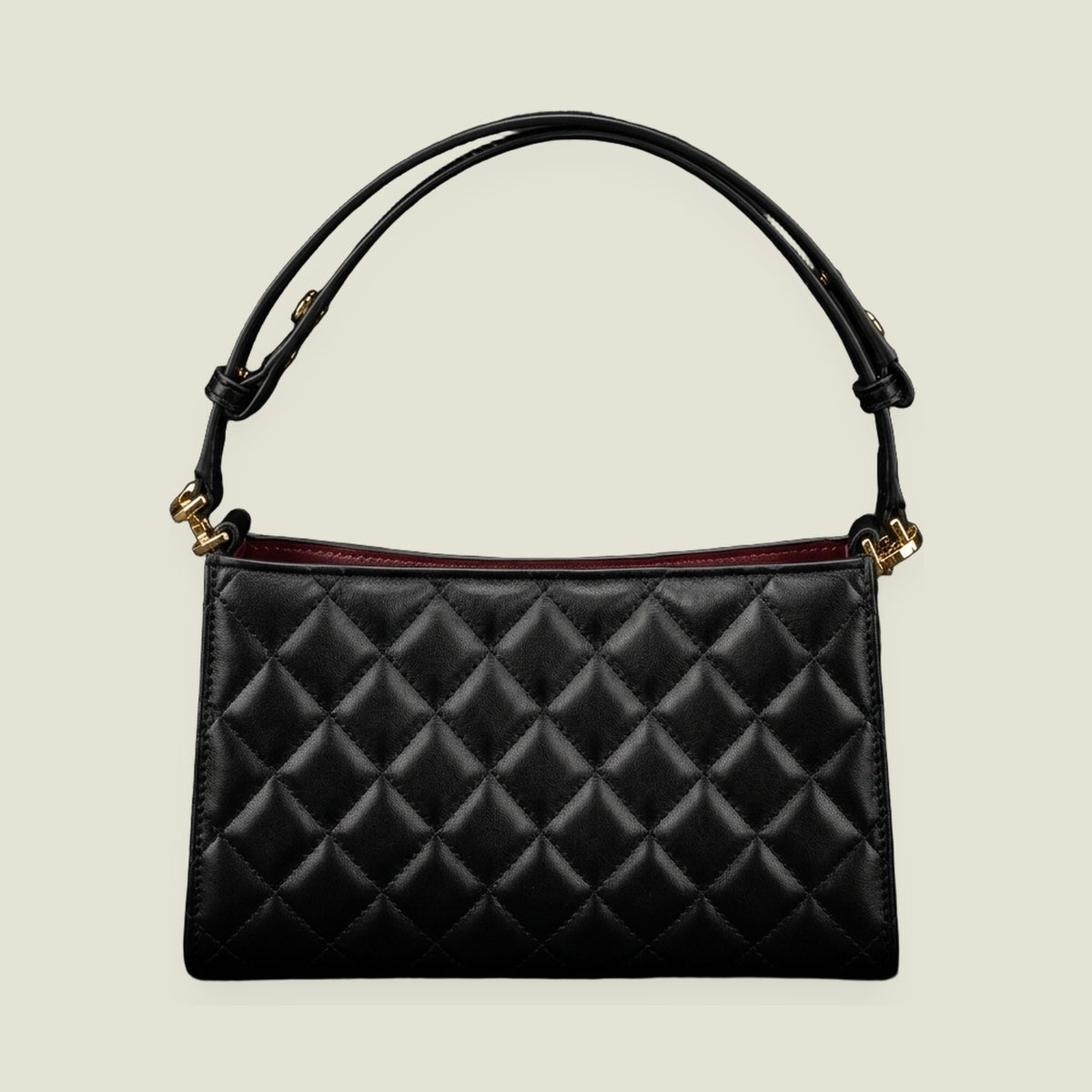 Black Quilted Rectangular Shoulder Bag