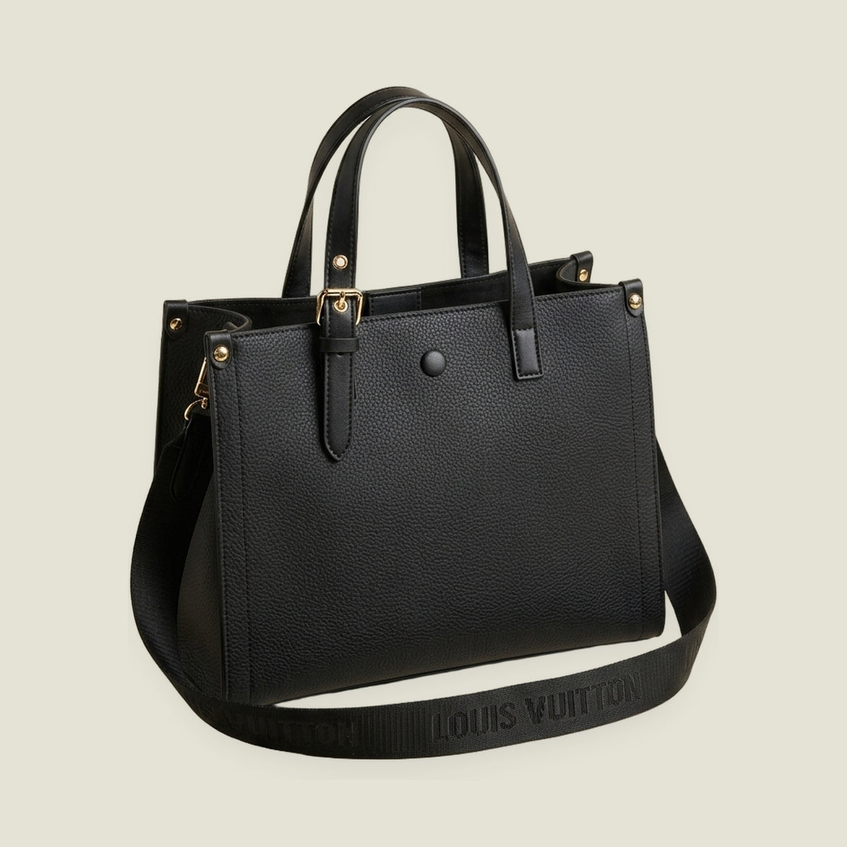 Monogram Canvas Shoulder Bag with Chain Detail