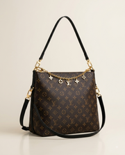 Product Name: Monogram Canvas Hobo Bag with Decorative Charm Chain