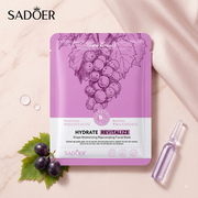 SADOER Hydrate Revitalize Grape Moisturizing Rejuvenating Facial Sheet Mask with Grape Extract