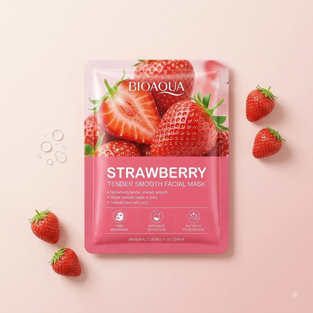 BIOAQUA Strawberry Tender Smooth Facial Sheet Mask