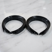 Black Flexible Plastic Hair Headband Set with Inner Grip Teeth – 12 Pieces