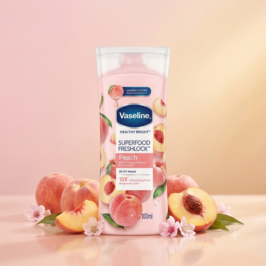 Vaseline Healthy Bright Superfood Freshlock Peach Lotion (100 ml)