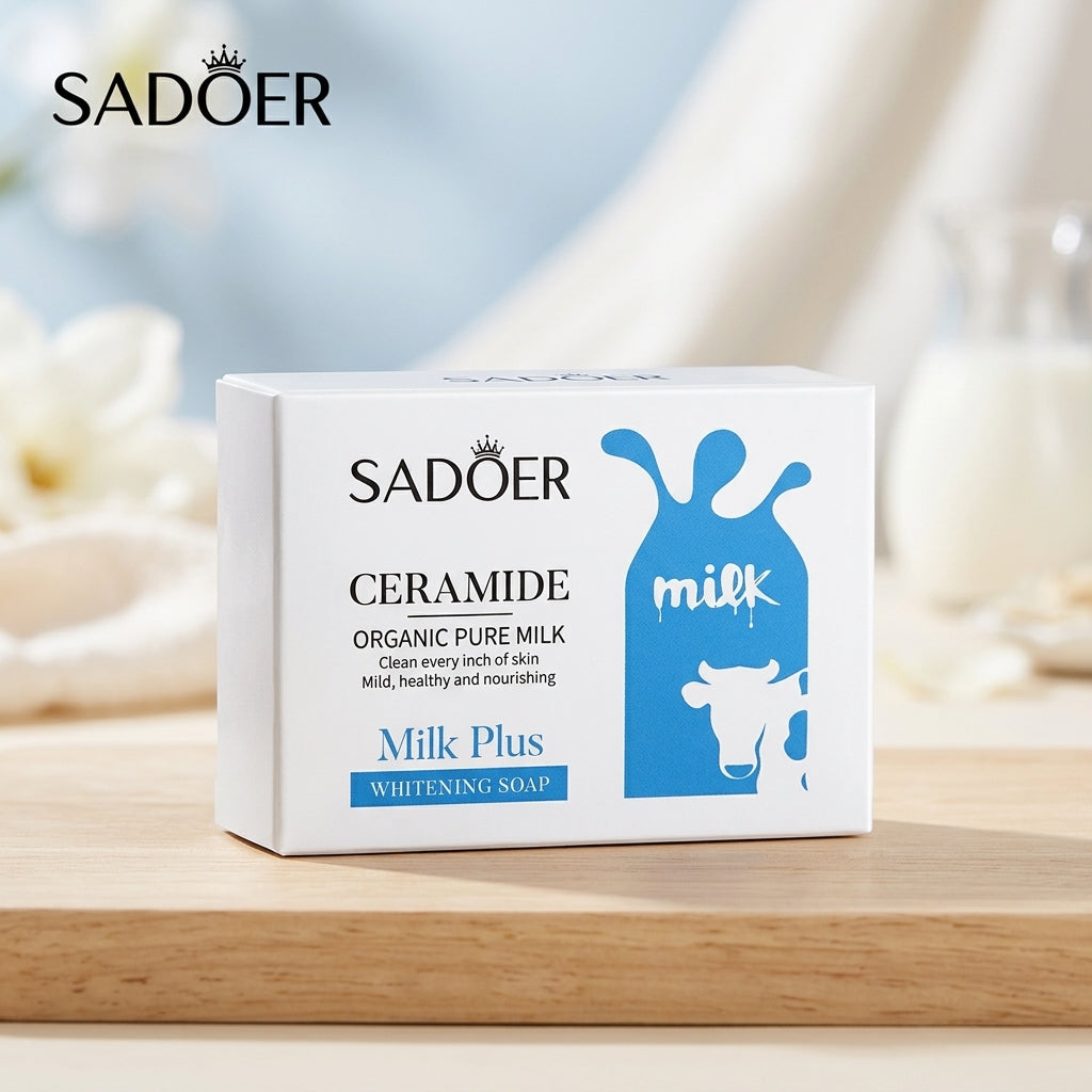 SADOER Ceramide Organic Pure Milk - Milk Plus Whitening Soap 100g