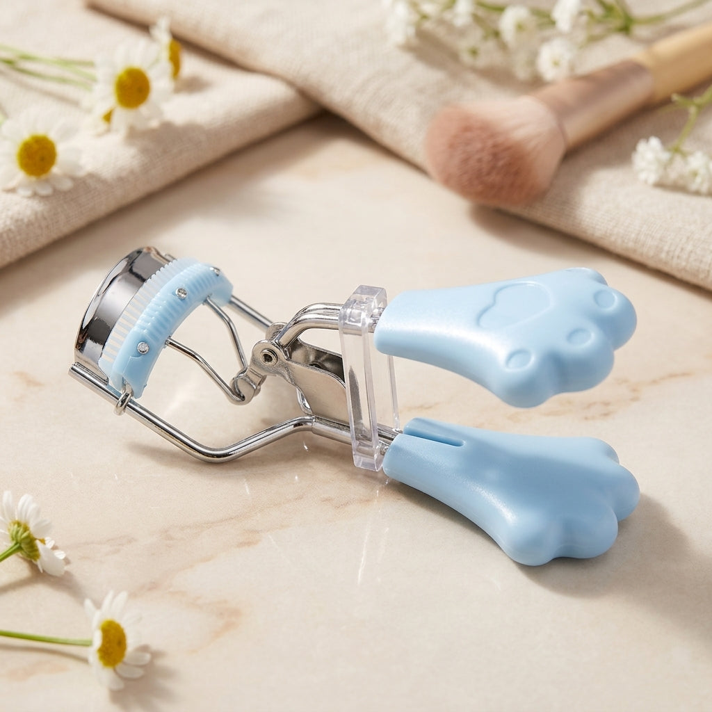 Pink Paw Design Eyelash Curler with Comb