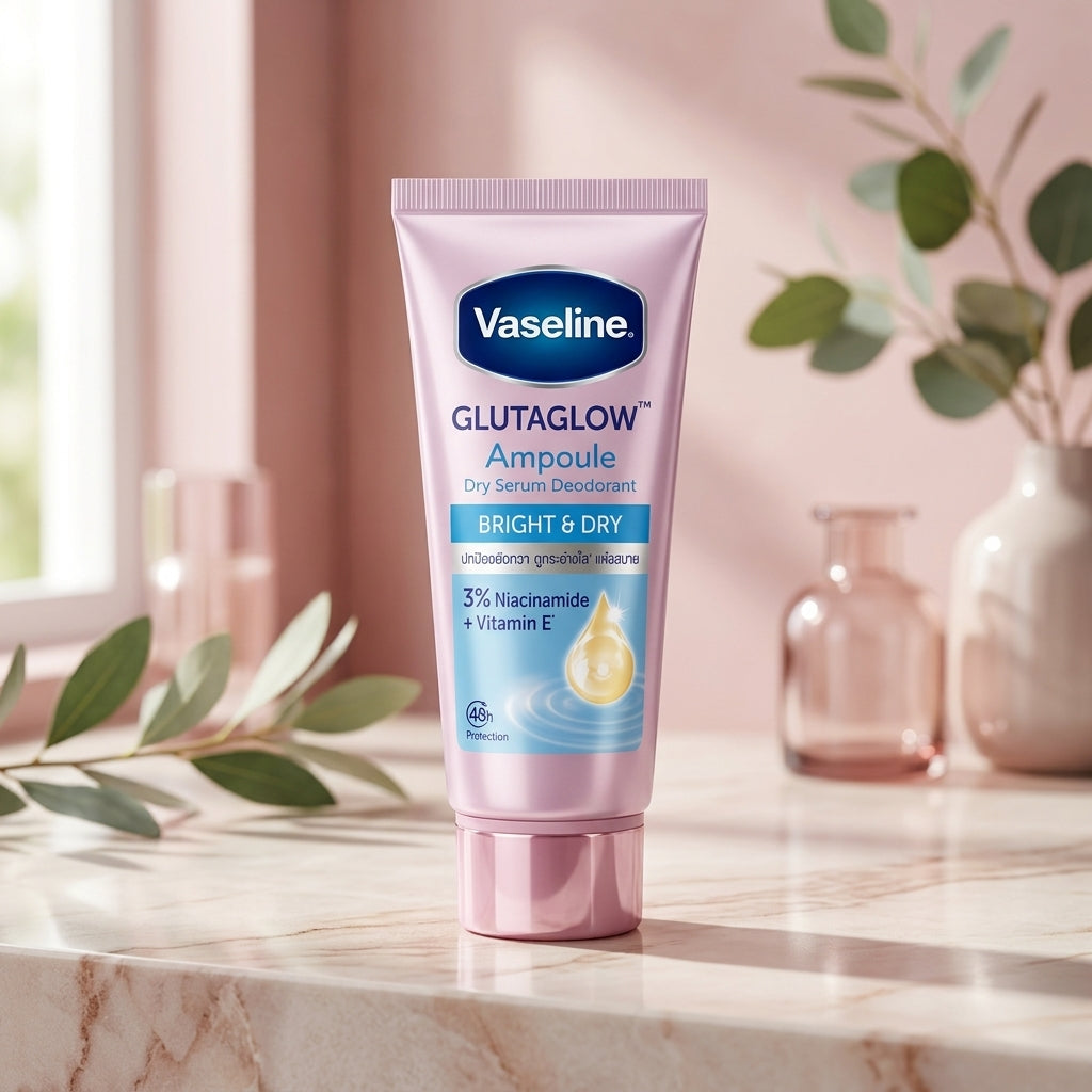 Vaseline GlutaGlow™ Ampoule Dry Serum Deodorant – Bright & Dry (3% Niacinamide + Vitamin E) 45g