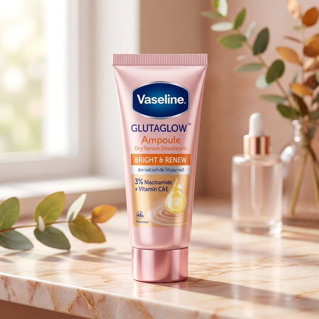 Vaseline GlutaGlow™ Ampoule Dry Serum Deodorant – Bright & Renew (3% Niacinamide + Vitamin C&E) 45g