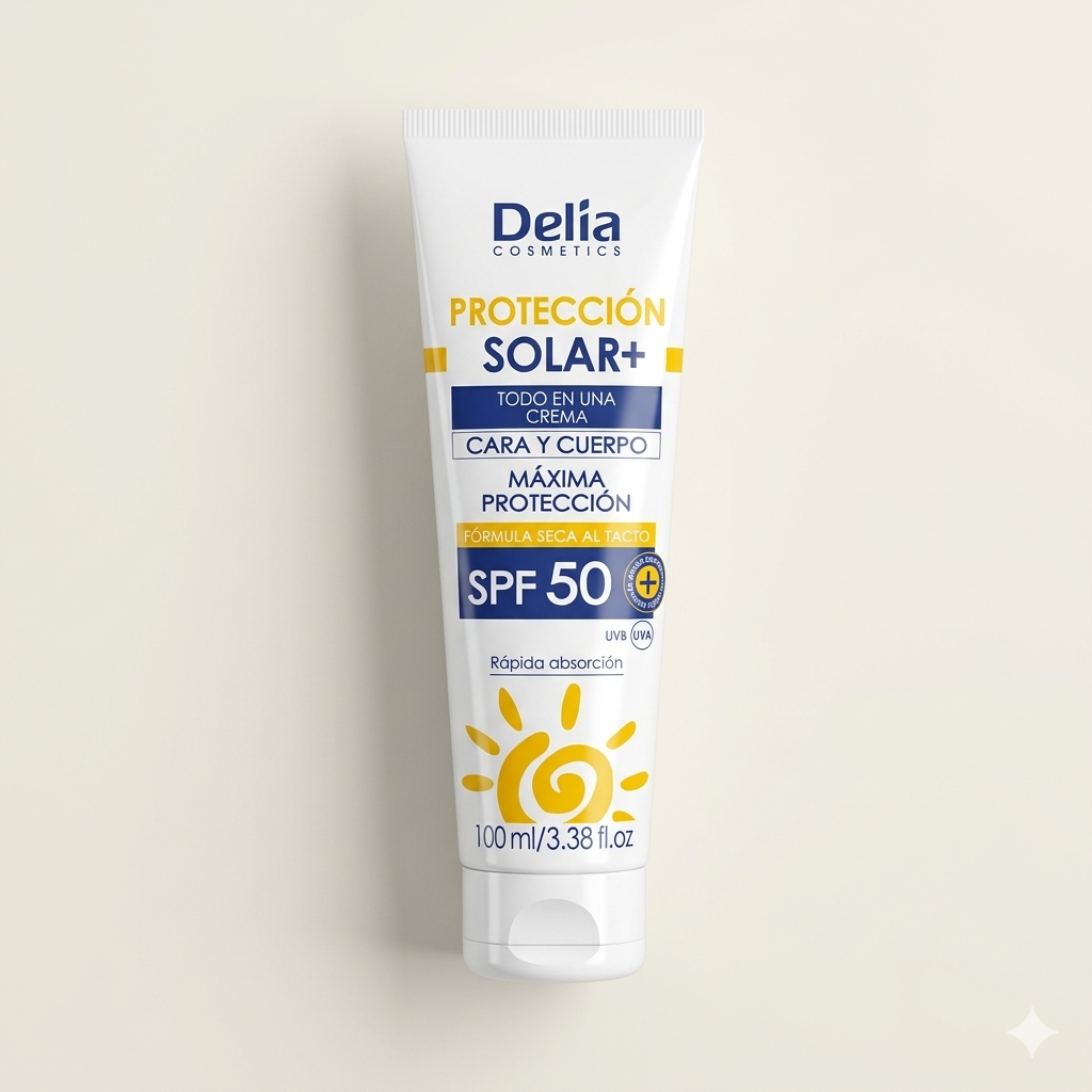 Delia Cosmetics Protección Solar+ SPF 50 (100ml)