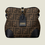 Monogram Canvas Bucket Shoulder Bag in Brown and Black