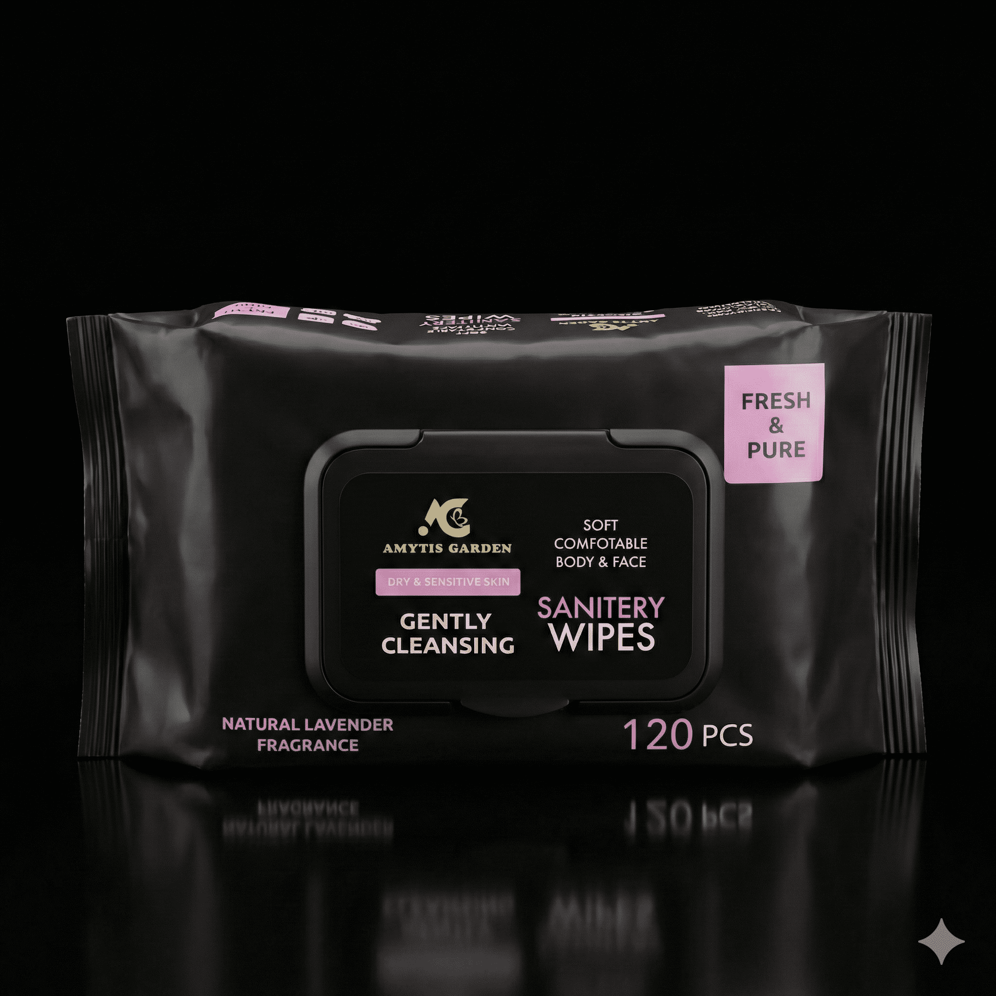 Amytis Garden Gently Cleansing Sanitary Wipes – Lavender (120 PCS)