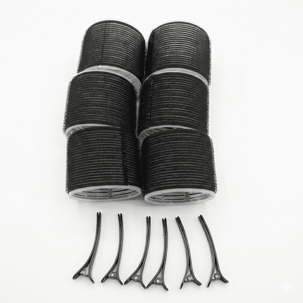 Velcro Hair Rollers Set (with Clips) Large size