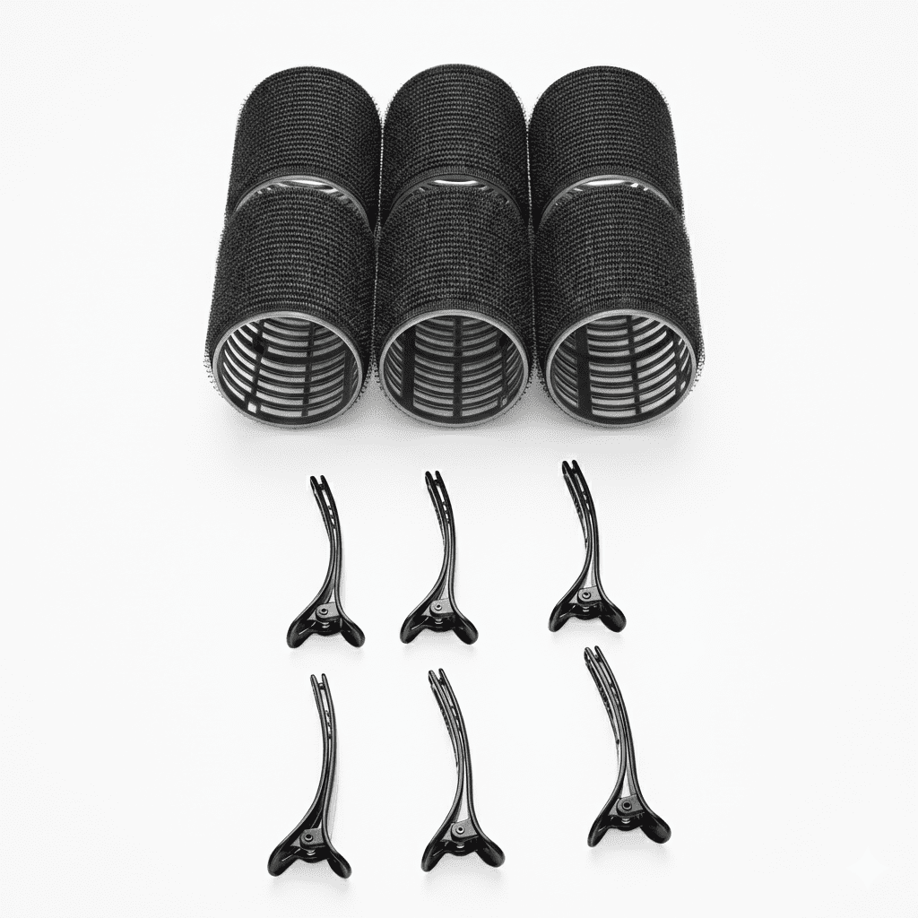 Velcro Hair Rollers Set (with Clips) small size