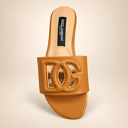 Oversized Monogram Cutout Slide Sandal