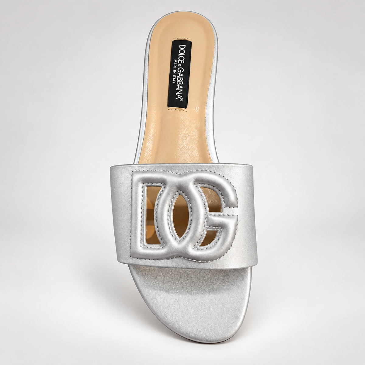 Oversized Monogram Cutout Slide Sandal