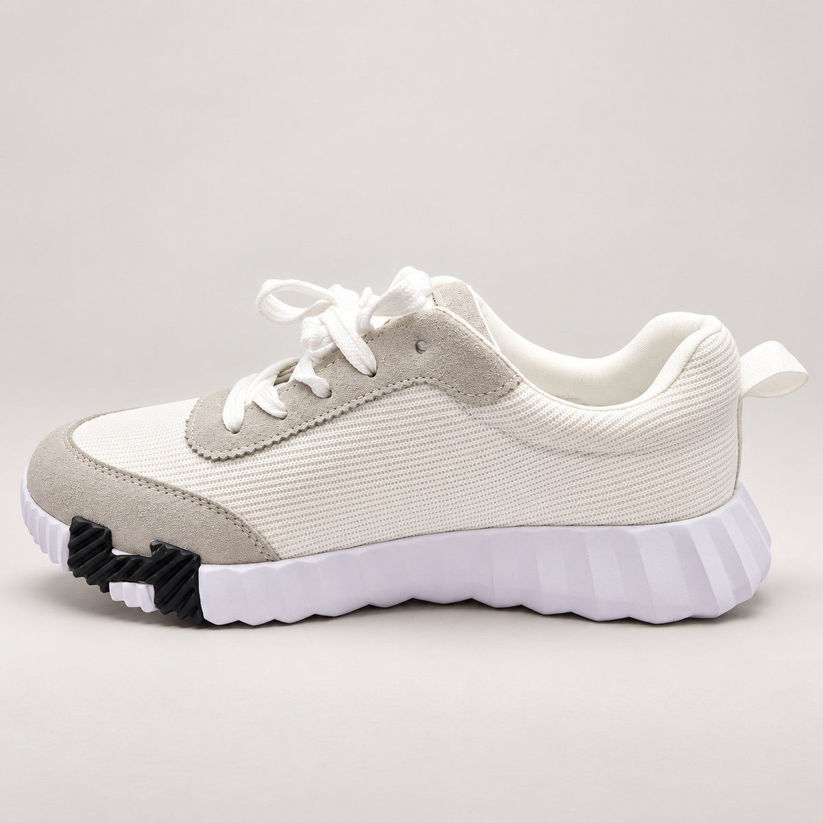 Minimalist Chunky Mixed-Media Sneaker