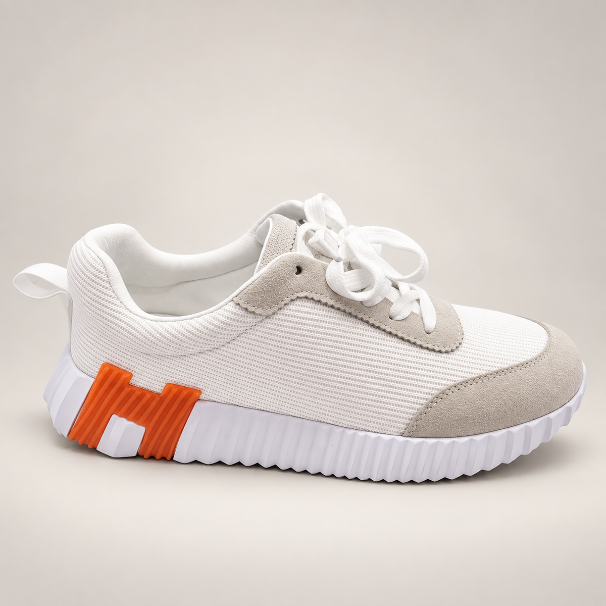 Minimalist Chunky Mixed-Media Sneaker