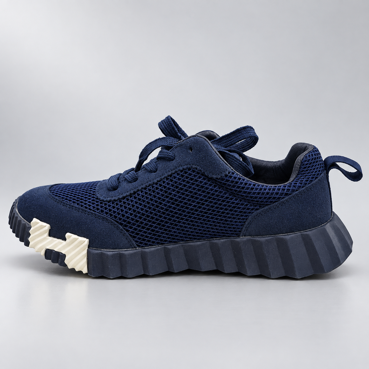 Minimalist Chunky Mixed-Media Sneaker