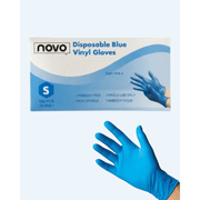 Novo Disposable Blue Vinyl Gloves-S