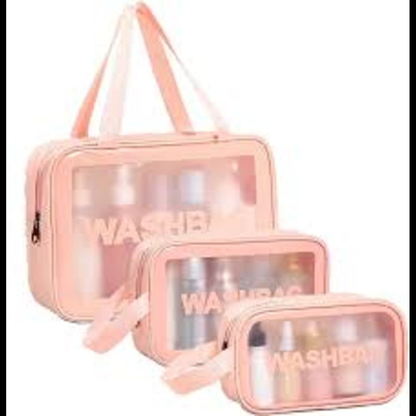 Transparent Travel Wash Bag Set