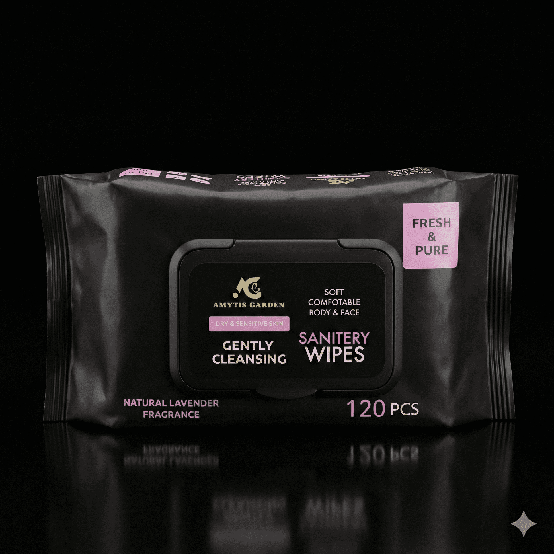 Amytis Garden Gently Cleansing Sanitary Wipes – Lavender (120 PCS)