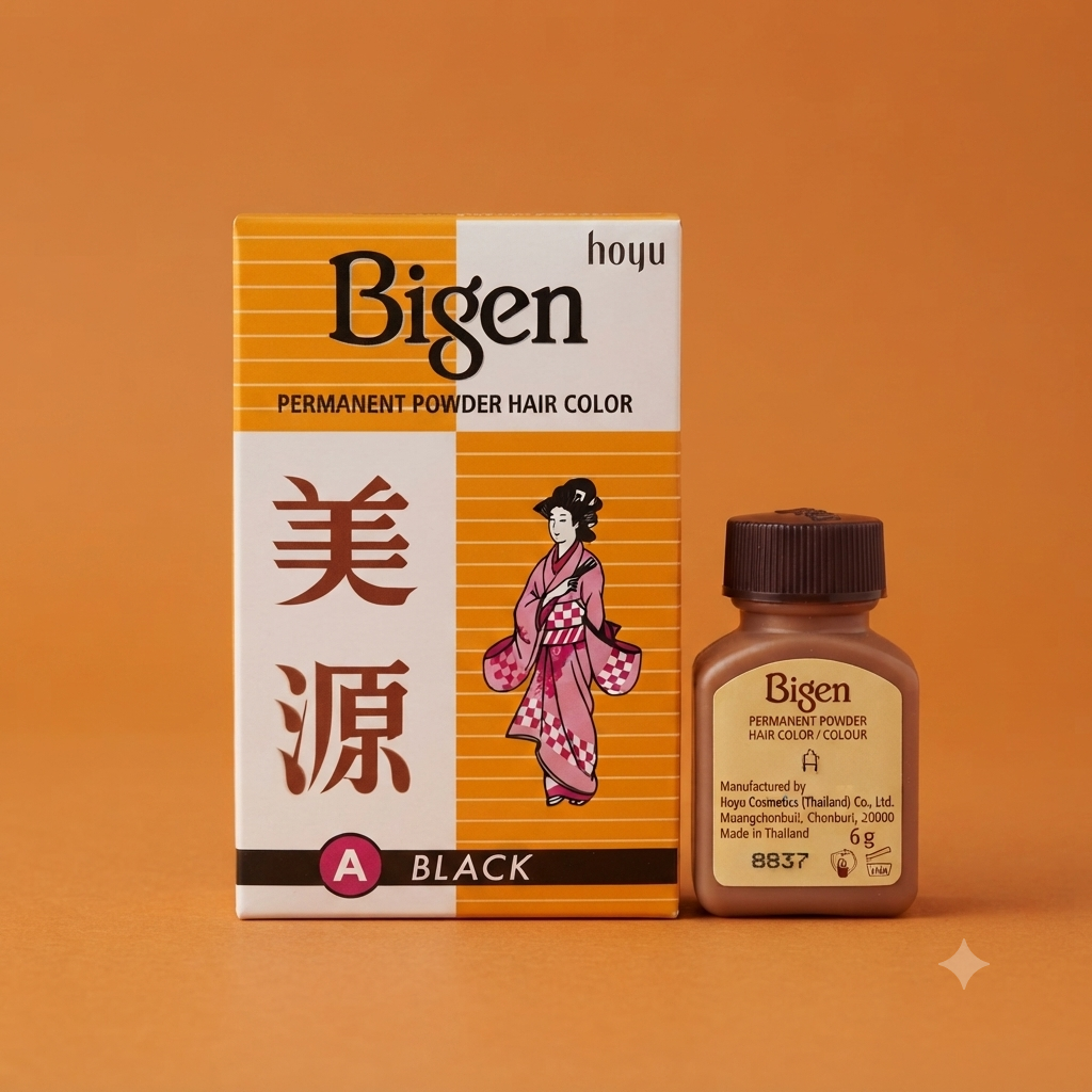 Bigen Permanent Powder Hair Color – A Black, 6 g