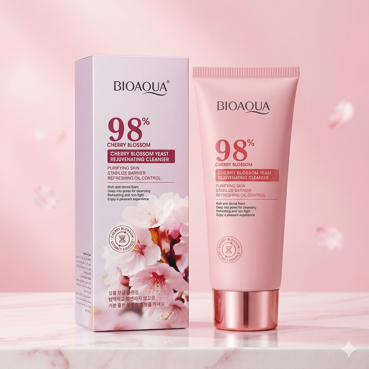 BIOAQUA 98% Cherry Blossom Yeast Rejuvenating Cleanser