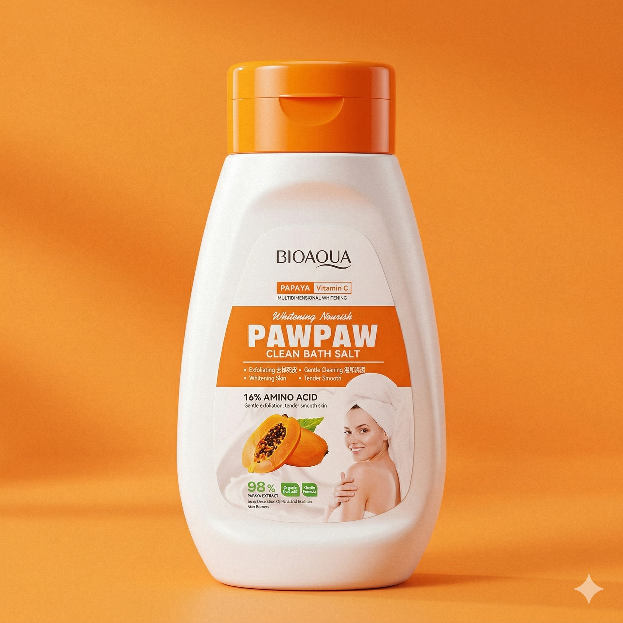 BIOAQUA Papaya Vitamin C Whitening Nourish Pawpaw Clean Bath Salt
