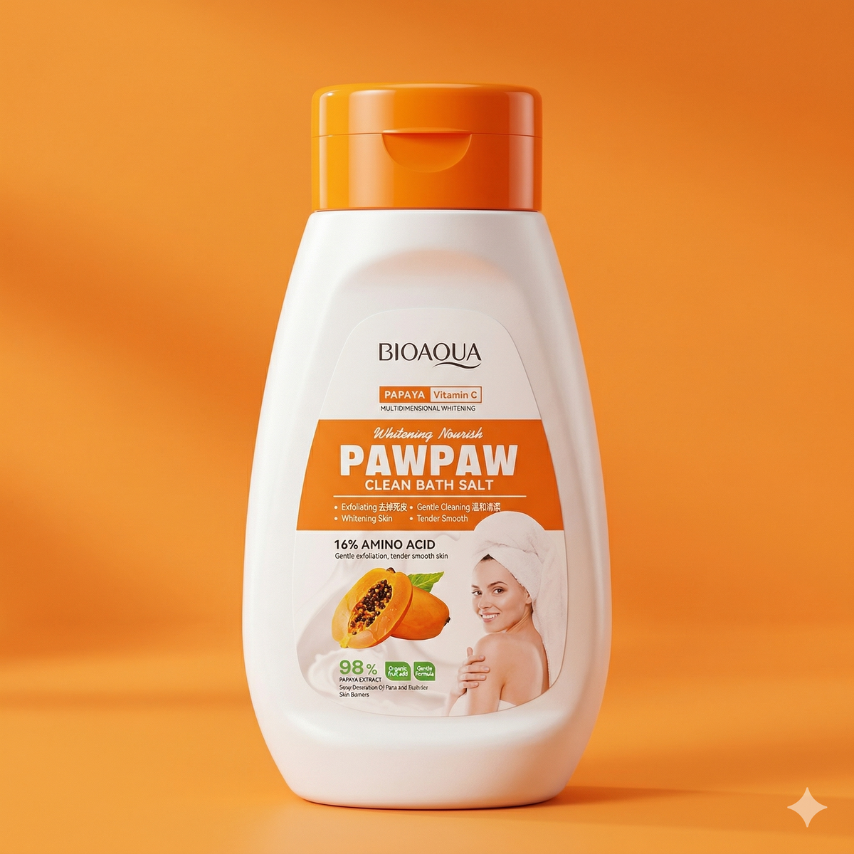 BIOAQUA Papaya Vitamin C Whitening Nourish Pawpaw Clean Bath Salt