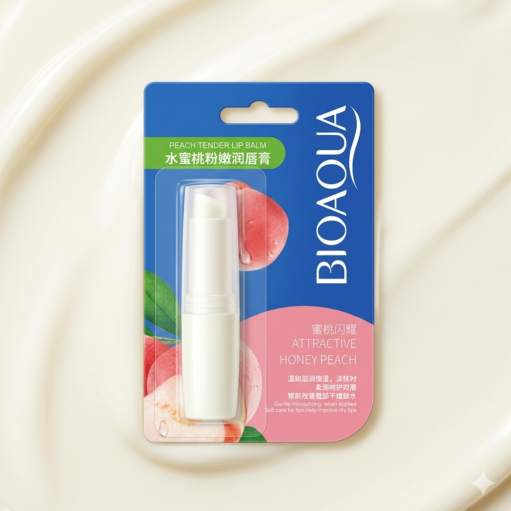 BIOAQUA Peach Tender Lip Balm – Attractive Honey Peach