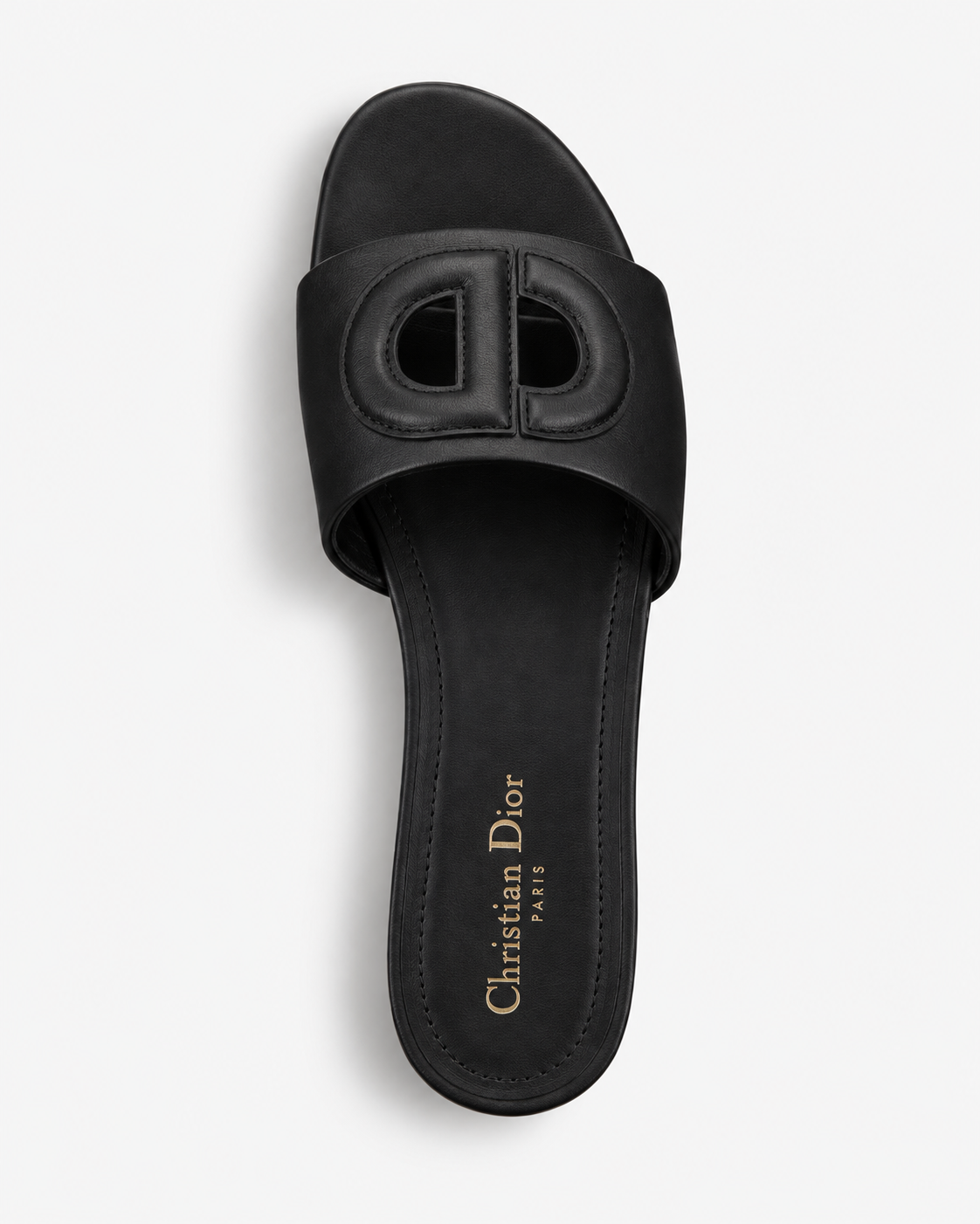 Black Padded Cutout Flat Slide Sandal size (38) - product image 3