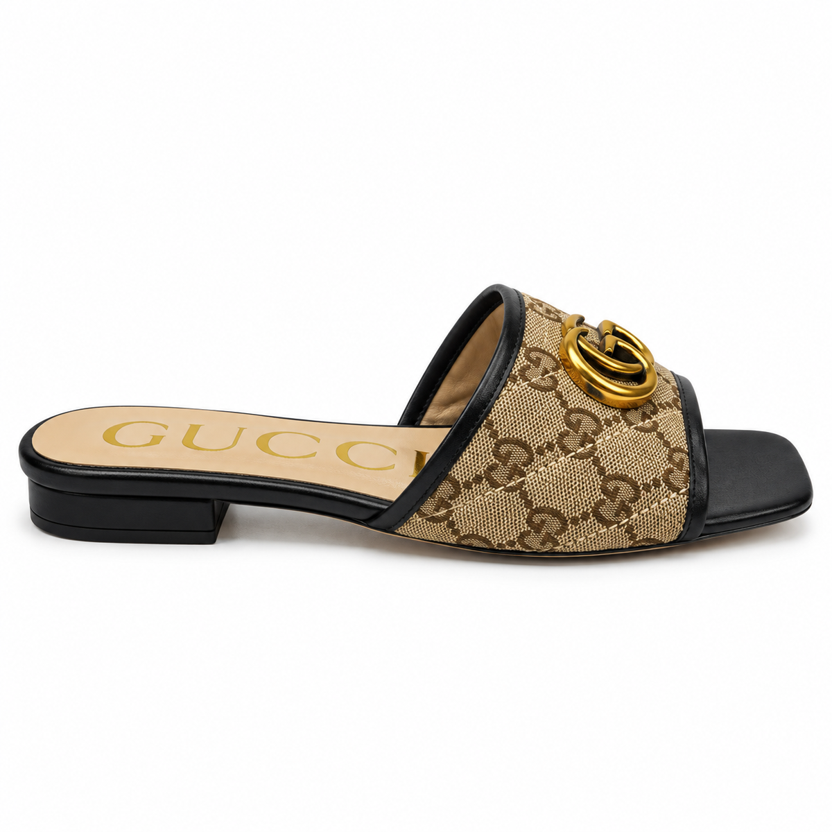 Brown Monogram Canvas Flat Slide Sandal with Gold-Tone Ornament size (38) - product image 2