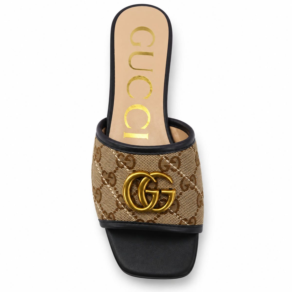 Brown Monogram Canvas Flat Slide Sandal with Gold-Tone Ornament size (38) - product image 3